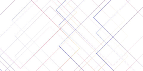 Leinwandbilder - Abstract minimal geometric white and gray light design background. Thin linear square diamond shape and rectangle. Futuristic modern technology background. 