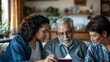© ninenat - A woman is reading a passport to an older man, alzheimer's disease concept