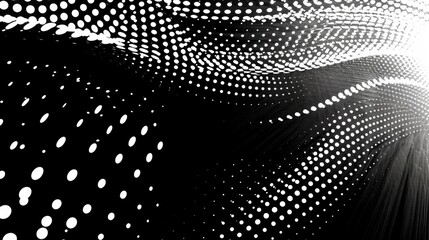 Aufkleber - Halftone Dot Pattern Swirl on Black Background