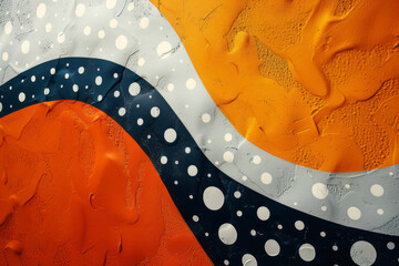 Poster - Fusion of Aboriginal dot painting techniques with minimalist modern art elements,