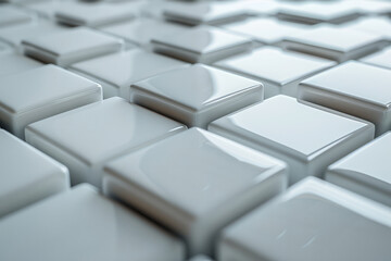 Aufkleber - A series of small, white squares forming a grid on a light grey background, suggesting a digital sound equalizer,