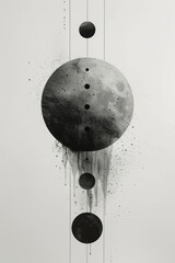Aufkleber - A single, large, black dot on a white background, surrounded by smaller grey dots fading outward to symbolize sound attenuation,