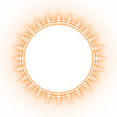 Wall Mural - orange circle frame neon light shine