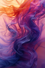 Fototapete - A fluid mix of watercolor gradients that bleed into each other, symbolizing the blending of different musical tones,