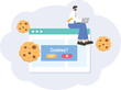 © WS DESIGN - browser cookies. reject or accept cookies. services on the website. a small piece of data sent from a website and stored on the user's device by a web browser. illustration concept design. ui