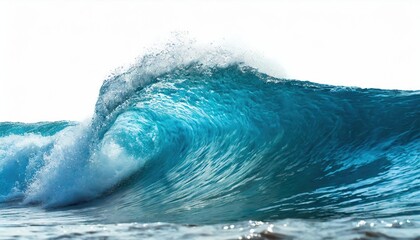 Wall Mural - Beautiful textured sea natural wave close-up, isolated on white background