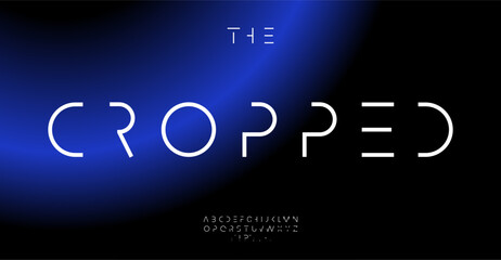 Poster - Cosmic Futurism alphabet, sleek minimalist letters, thin futuristic font for elegant technological logos, innovative headline, captivating typography, future-focused typographic design. Vector typeset