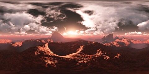 Wall Mural - mars, hdri, environment map , round panorama, spherical panorama, equidistant projection, 360 high r