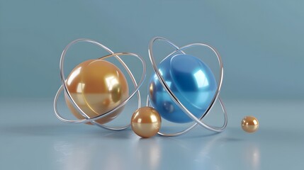 Poster - Comparison of Atomic Orbital Properties Based on Quantum Numbers in a 3D Rendered Infographic