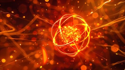 Poster - Representation of a Rubidium Atom Showcasing Its Electron and Applications in Atomic Clocks