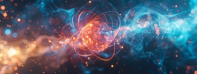 Poster - Visualization of a Strontium Atom Highlighting Its Diverse Applications in Fireworks Medical
