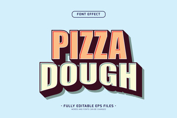 Poster - 3d simple minimalist font style with pizza dough text editable text effect