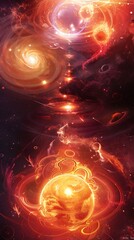 Poster - Spectacular Stellar Fusion A Cosmic Convergence of Elemental Synthesis in Radiant Celestial Vortices