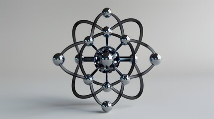 Poster - Representation of Manganese Atom Showcasing Its Role in Steel Batteries and Photosynthesis