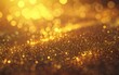 Golden particles glimmering in a warm, ambient light.