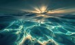 © TheoTheWizard - Closeup view on water surface with sunset light on it and dynamic sky
