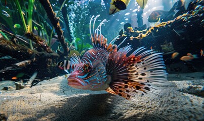 Wall Mural - Exquisite cockerel fish in habitat