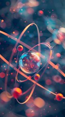 Poster - Representation of a Silicon Atom Showcasing Its Semiconducting Properties and Covalent Bonding