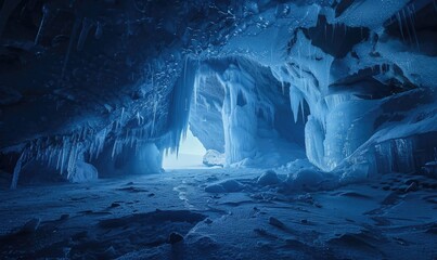 Wall Mural - Ice cave background, nature background