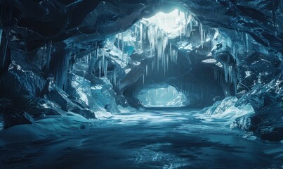 Wall Mural - Subpolar ice cave interior background