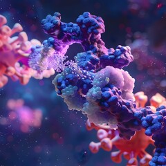 Poster - detailed 3d rendering of steroid hormone receptor structure and ligand binding domain