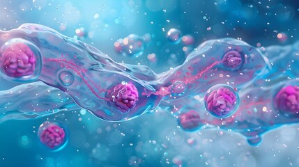 Poster - vibrant abstract of lipid metabolism reactions in science and technology description this visually
