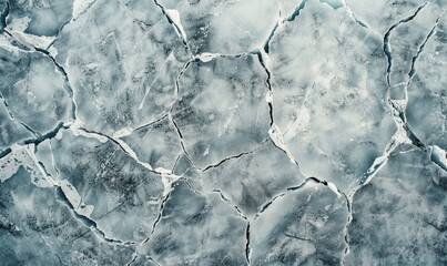 Wall Mural - Cracked ice backdrop, natural texture background