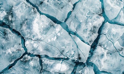 Wall Mural - Cracked ice backdrop, natural texture background