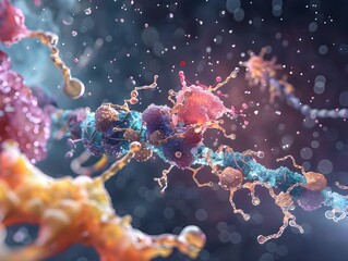 Poster - molecular model of neurotransmitter vesicle structure and release at synapses in detailed