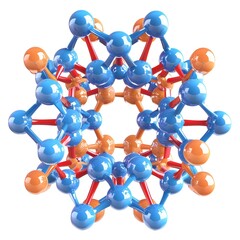 Poster - Molecular Diagram of a Carbohydrate Structure in Blue and Orange