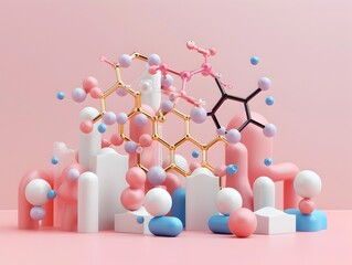 Poster - Molecular Structures of Essential and Nonessential Amino Acids Visualized in Colorful 3D Infographic
