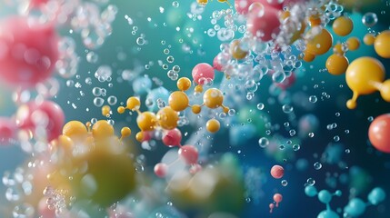 Poster - vibrant molecular spheres a colorful of chemical structures
