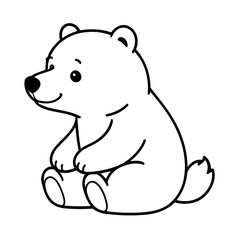 Poster - Vector illustration of a cute Bear drawing for children page