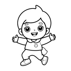 Poster - Cute vector illustration Kid doodle colouring activity for kids