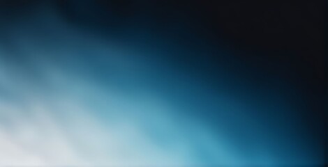 Wall Mural -  White blue black blurred abstract gradient on dark grainy background, glowing light, large banner size 