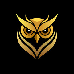 Canvas Print - golden owl icon logo