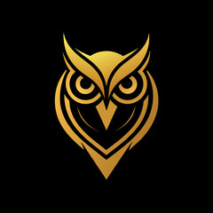 Wall Mural - golden owl icon logo