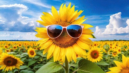 Sunflower Wearing Sunglasses
