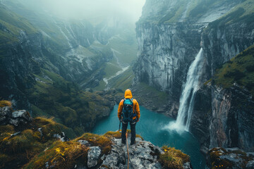 canyoning, a modern extreme sport, fighting fear.