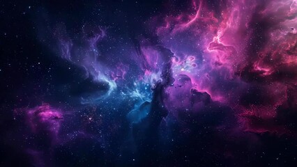 Poster - Beautiful and colorful space scene with purple and blue sky