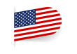 USA flag icon, logo or tag. American national symbol banner. Vector illustration.