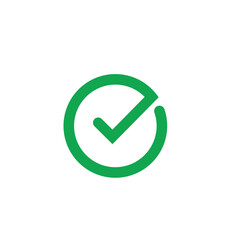 Poster - Green button with checked or approved sign. User interface design. Green accept icon. Vector illustration.	