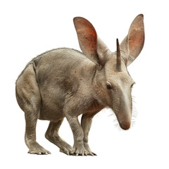 Wall Mural - a long-horned animal stands on a png background, a aardvark isolated on transparent background