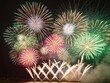A vibrant display of colorful fireworks lighting up the night sky, symbolizing celebration