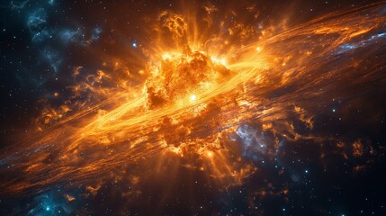 Wall Mural - Bursting supernova captured in stunning detail, unveiling the mysteries of the cosmos