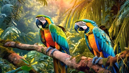 Canvas Print - blue and yellow macaw