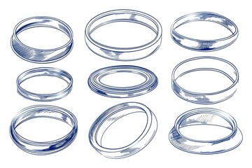 Poster - A collection of rings displayed on a white background. Perfect for jewelry advertising