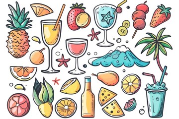 Aufkleber - Assorted food and beverages for any occasion
