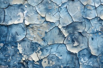 Poster - Close up of peeling blue paint, suitable for background or texture use