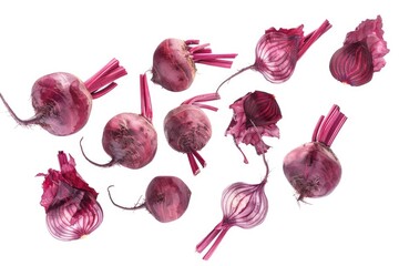 Poster - Group of beets on a white background, perfect for food and nutrition concepts
